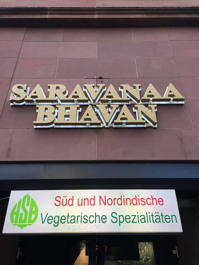 Saravanaa Bhavan indisches und vegetarisches Restaurant Frankfurt Bahnhofsviertel