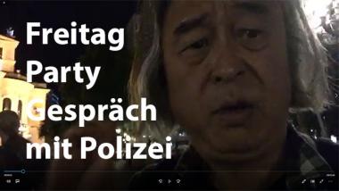 Party Opernplatz Frankfurt Gespräch mit Polizei